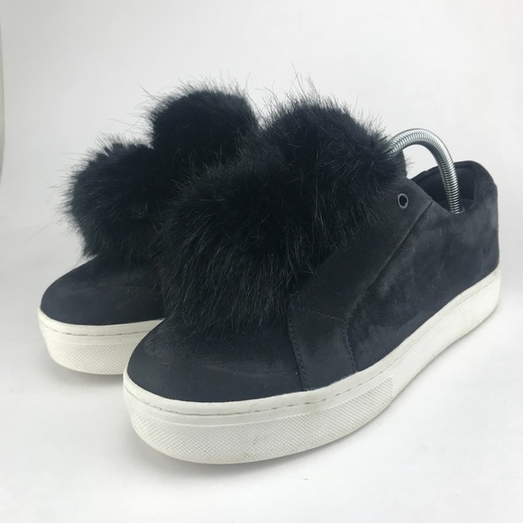Sam Edelman Shoes - SAM EDELMAN Leya Fur Velvet Slip On Sneakers 9.5